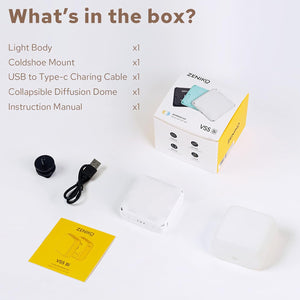 ZENIKO VS5 Bi LED On-Camera Video Light with Soft Diffuser - ZENIKO