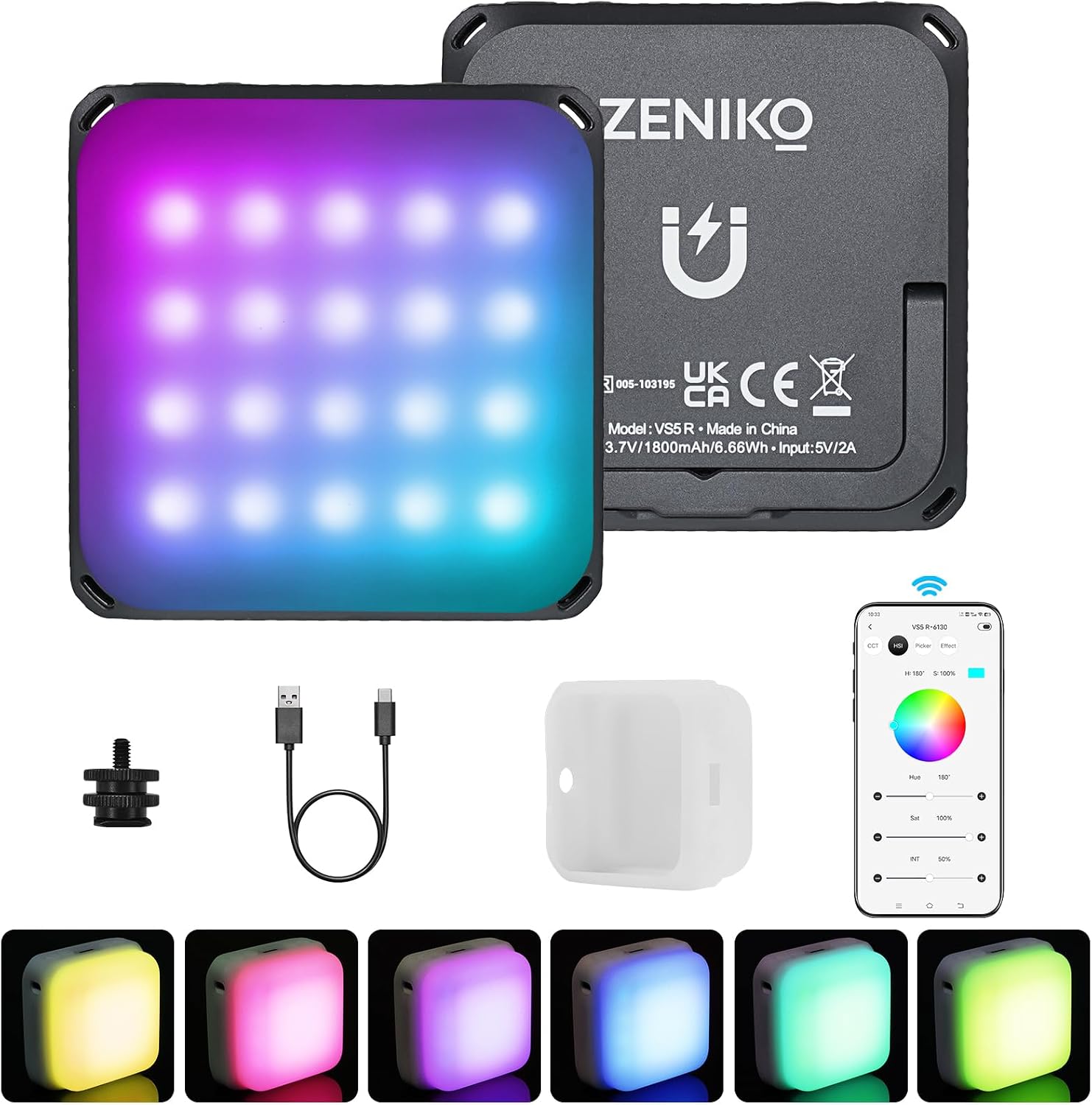 ZENIKO VS5 R Mini LED Video Light with Soft Diffuser - ZENIKO